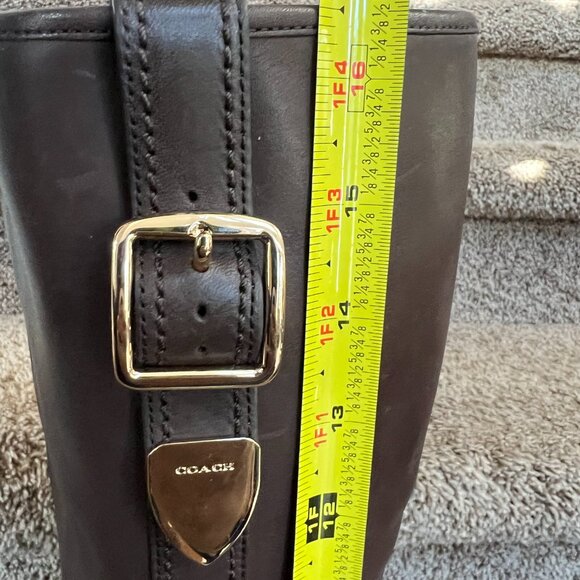 Coach Easton  Women's Tall Brown Side Zip Leather Boots. - Picture 7 of 13